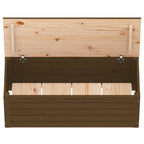 Caixa de arrumação de madeira maciça de pinho castanho mel 89x36,5x33 cm
