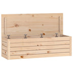 Caja de almacenaje madera maciza de pino 109x36,5x33 cm