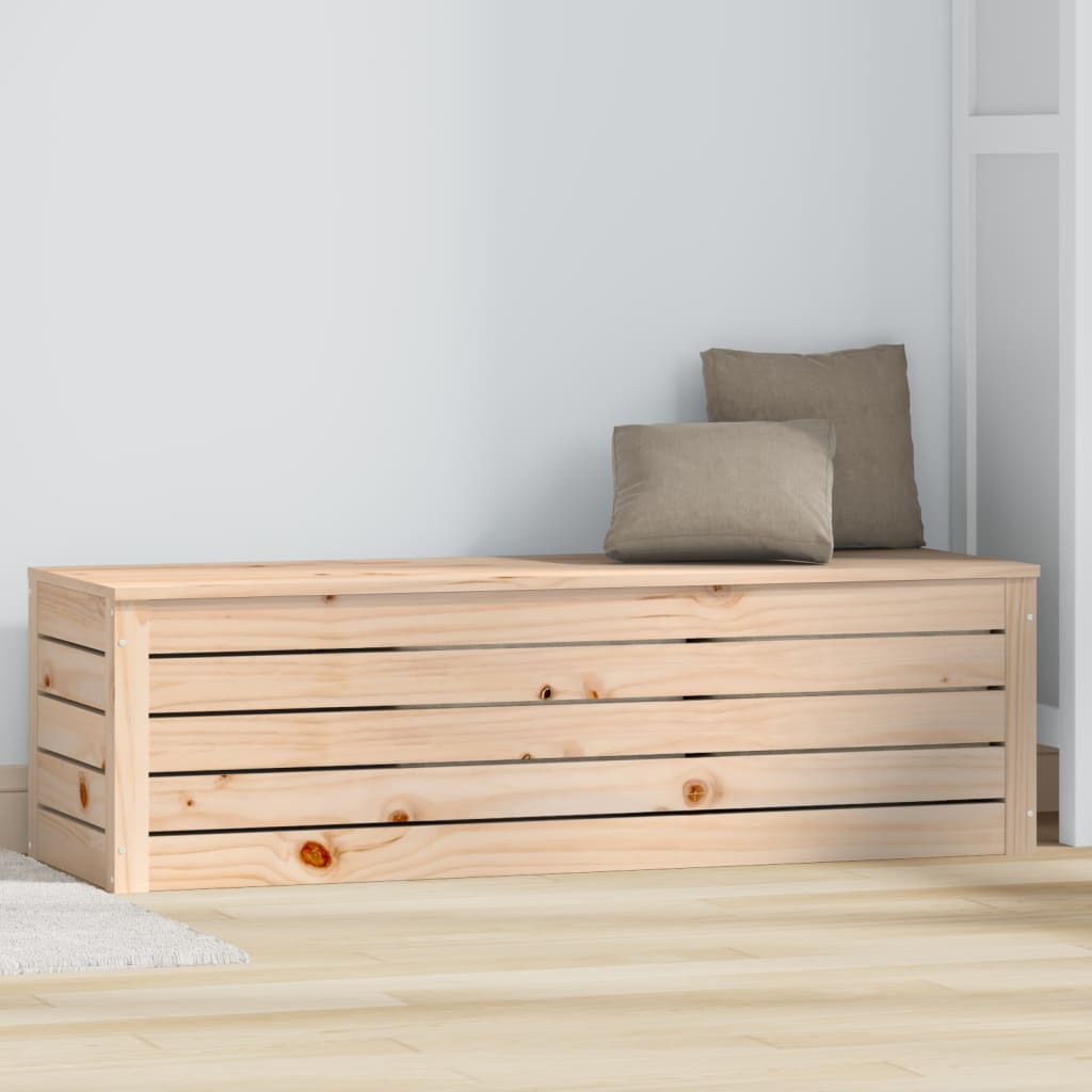 Caja de almacenaje madera maciza de pino 109x36,5x33 cm