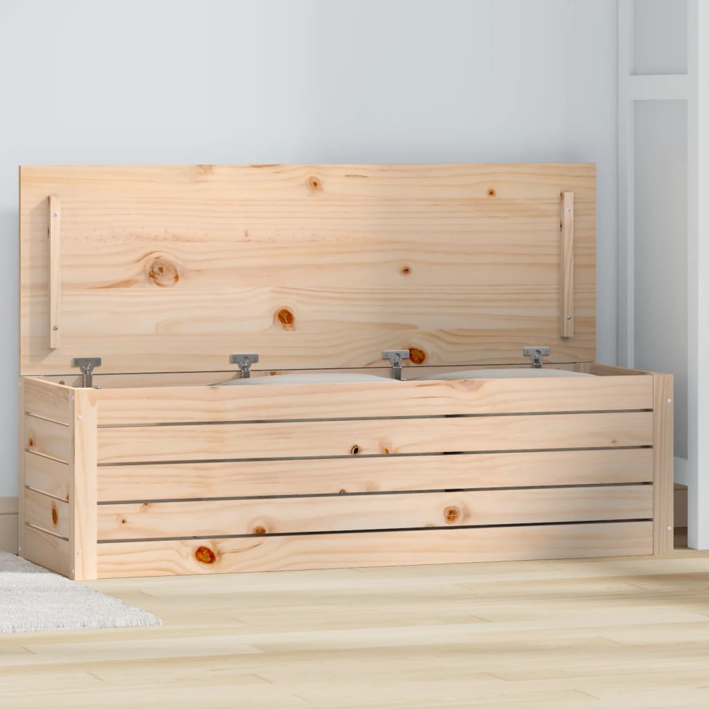 Caja de almacenaje madera maciza de pino 109x36,5x33 cm