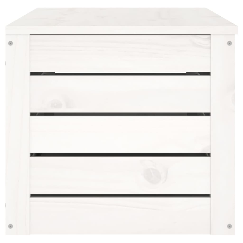 Caja de almacenaje madera maciza de pino blanco 109x36,5x33 cm