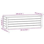 Caja de almacenaje madera maciza de pino blanco 109x36,5x33 cm