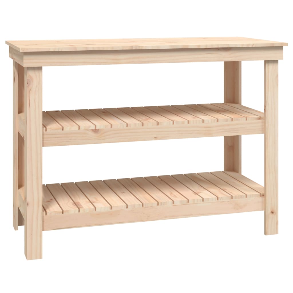 Banco de trabajo de madera maciza de pino 110,5x50x80 cm