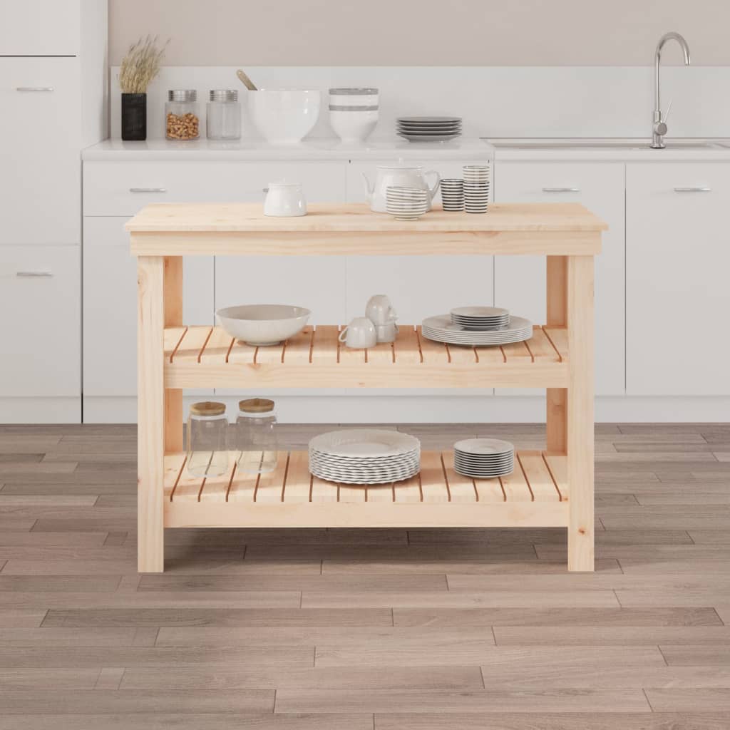 Banco de trabajo de madera maciza de pino 110,5x50x80 cm