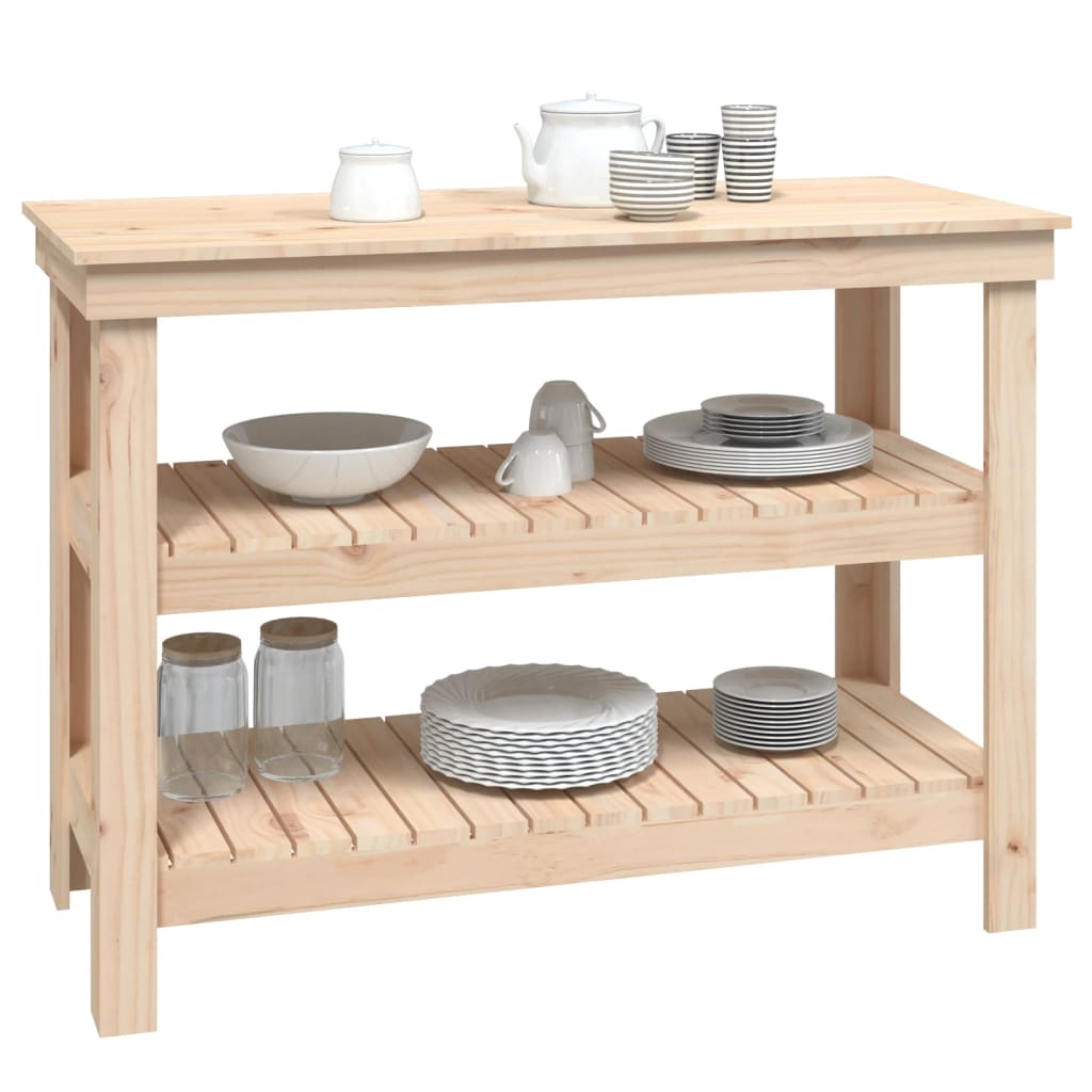 Banco de trabajo de madera maciza de pino 110,5x50x80 cm
