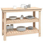 Banco de trabajo de madera maciza de pino 110,5x50x80 cm