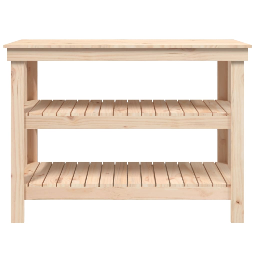Banco de trabajo de madera maciza de pino 110,5x50x80 cm