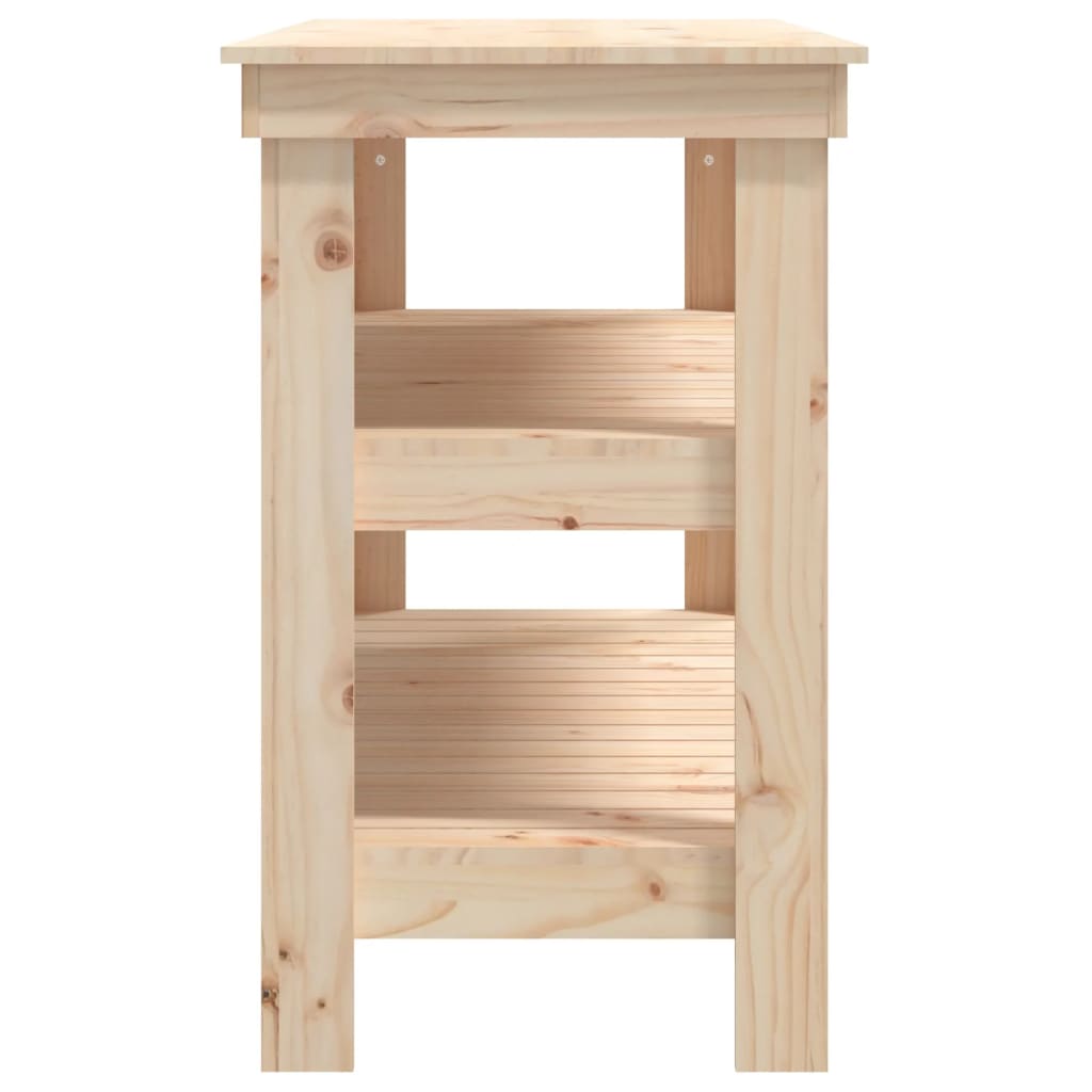 Banco de trabajo de madera maciza de pino 110,5x50x80 cm
