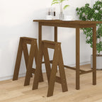 Taburetes 2 uds madera maciza de pino marrón miel 40x40x45 cm