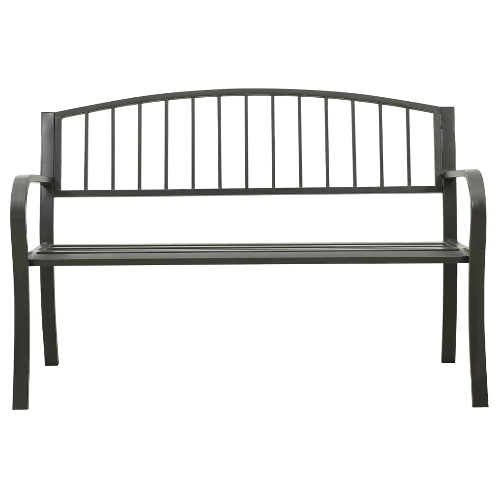 Banco de jardín acero gris 120 cm
