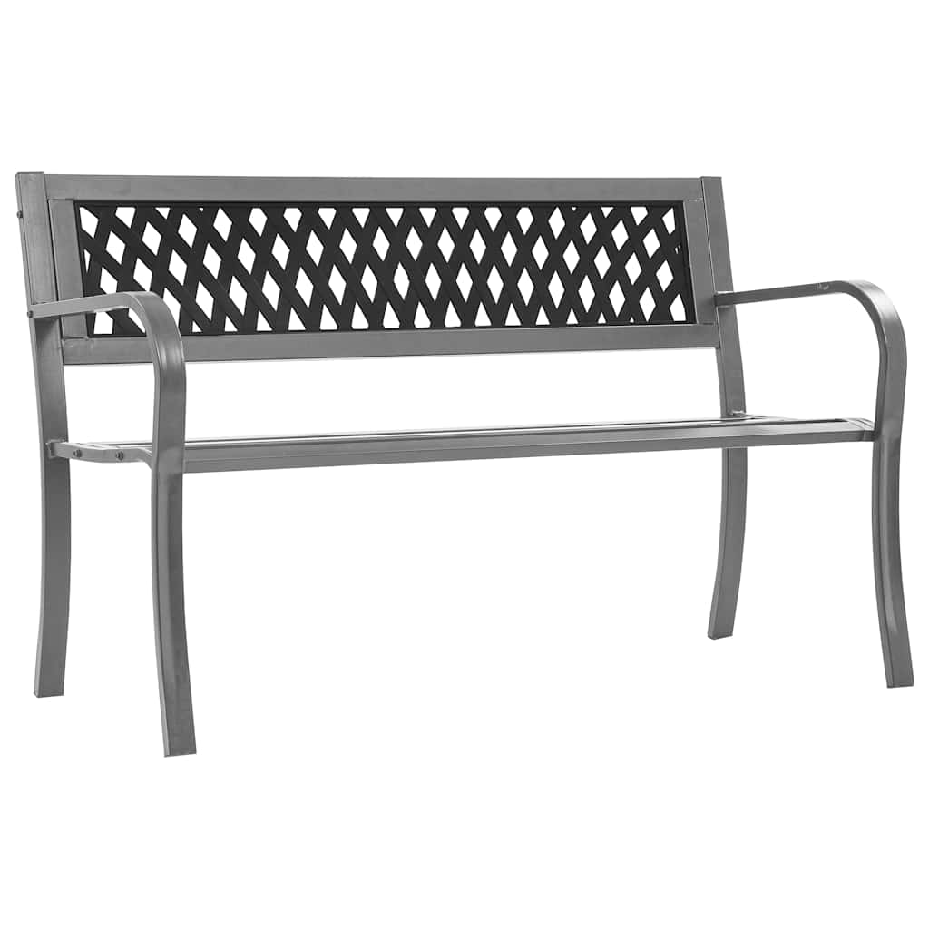 Banco de jardín acero gris 120 cm