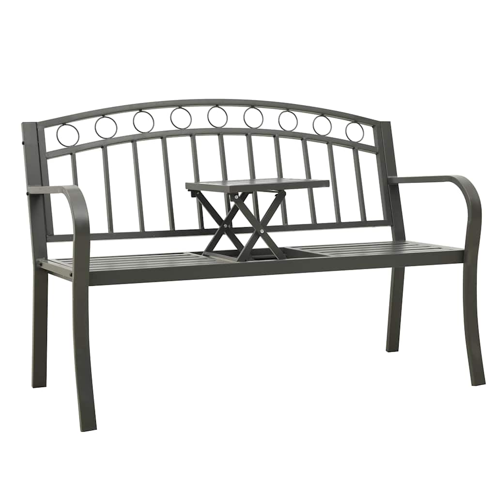 Banco de jardín acero gris 120 cm