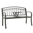Banco de jardín acero gris 120 cm