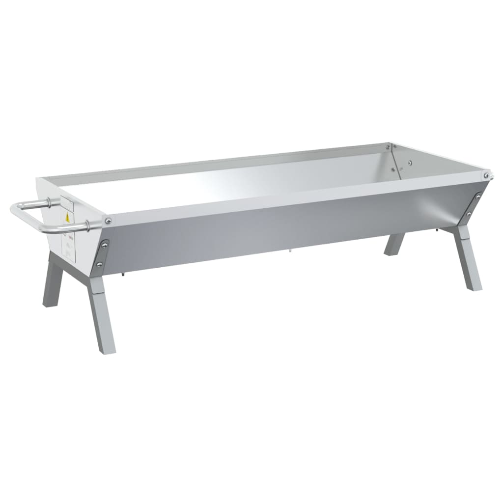 Bandeja para barbacoa acero inoxidable plateado 118x42x30,5 cm