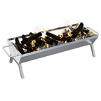 Bandeja para barbacoa acero inoxidable plateado 118x42x30,5 cm