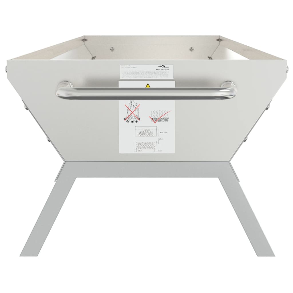 Bandeja para barbacoa acero inoxidable plateado 118x42x30,5 cm