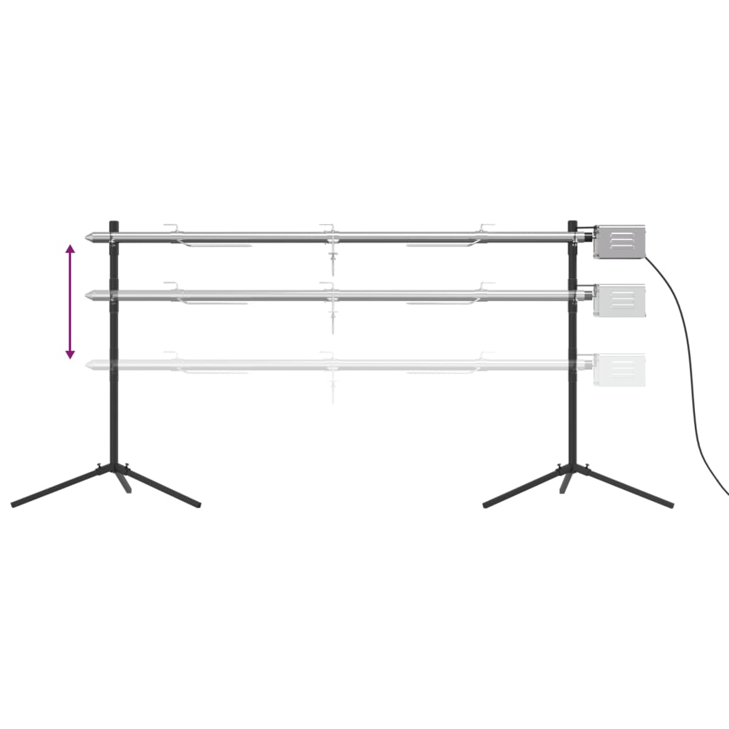 Barbacoa automática con motor acero inoxidable 150x46,5x82,5 cm