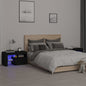 Mesilla de noche con luces LED madera vieja 60x35x40 cm