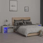 Mesilla de noche con luces LED madera vieja 60x35x40 cm