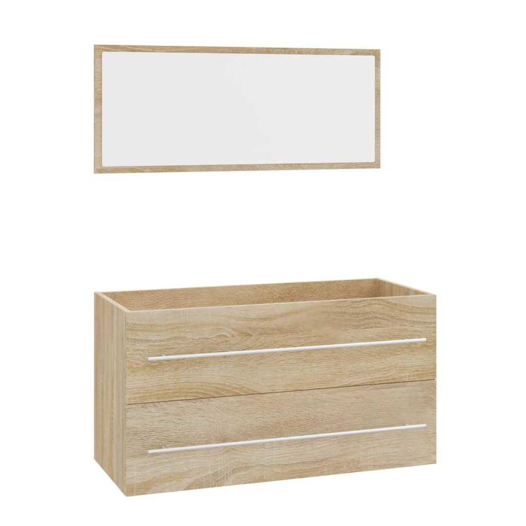 Conjunto de muebles de baño 3 piezas color roble Sonoma