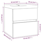 Mueble de baño con lavabo madera contrachapada gris Sonoma