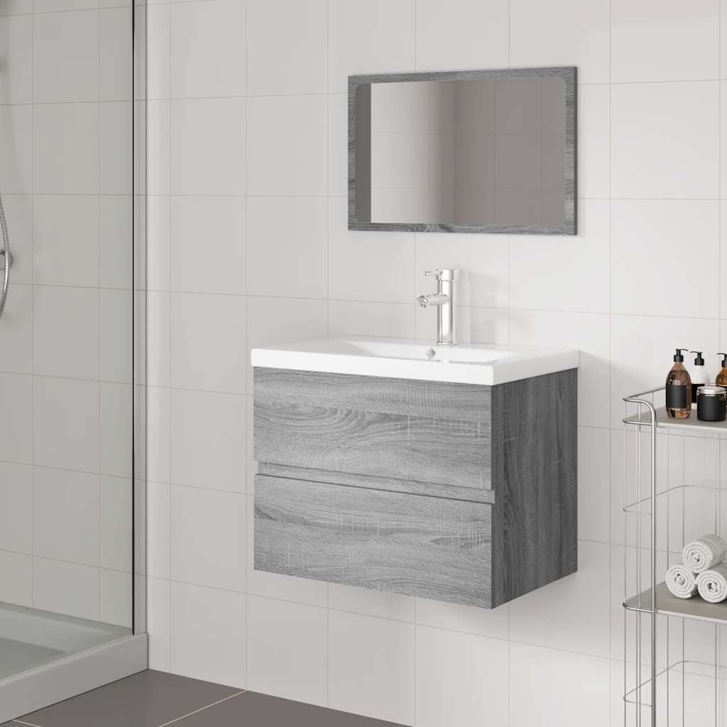Conjunto de muebles de baño 3 piezas color roble Sonoma