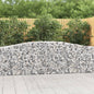 Cesto de gabião em forma de arco, ferro galvanizado 100x30x40/60 cm