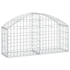 Cesta de gaviones forma arco hierro galvanizado 100x30x40/60 cm