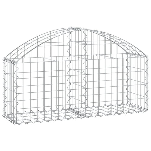 Cesta de gaviones forma arco hierro galvanizado 100x30x40/60 cm