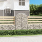 Cesto de gabião em forma de arco, ferro galvanizado 100x30x40/60 cm