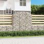 Cesto de gabião em forma de arco, ferro galvanizado 100x30x40/60 cm