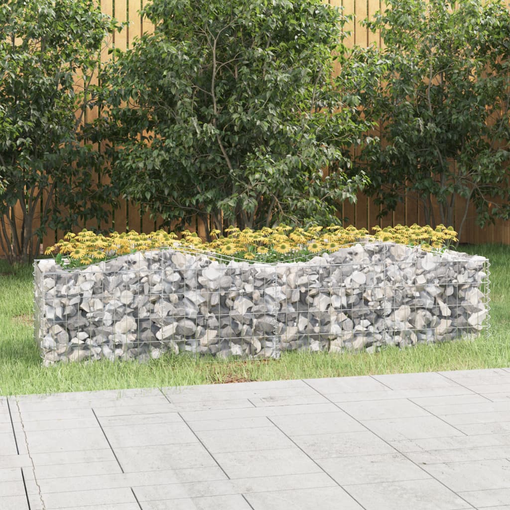 Arriate de gaviones forma arco hierro galvanizado 200x100x100cm
