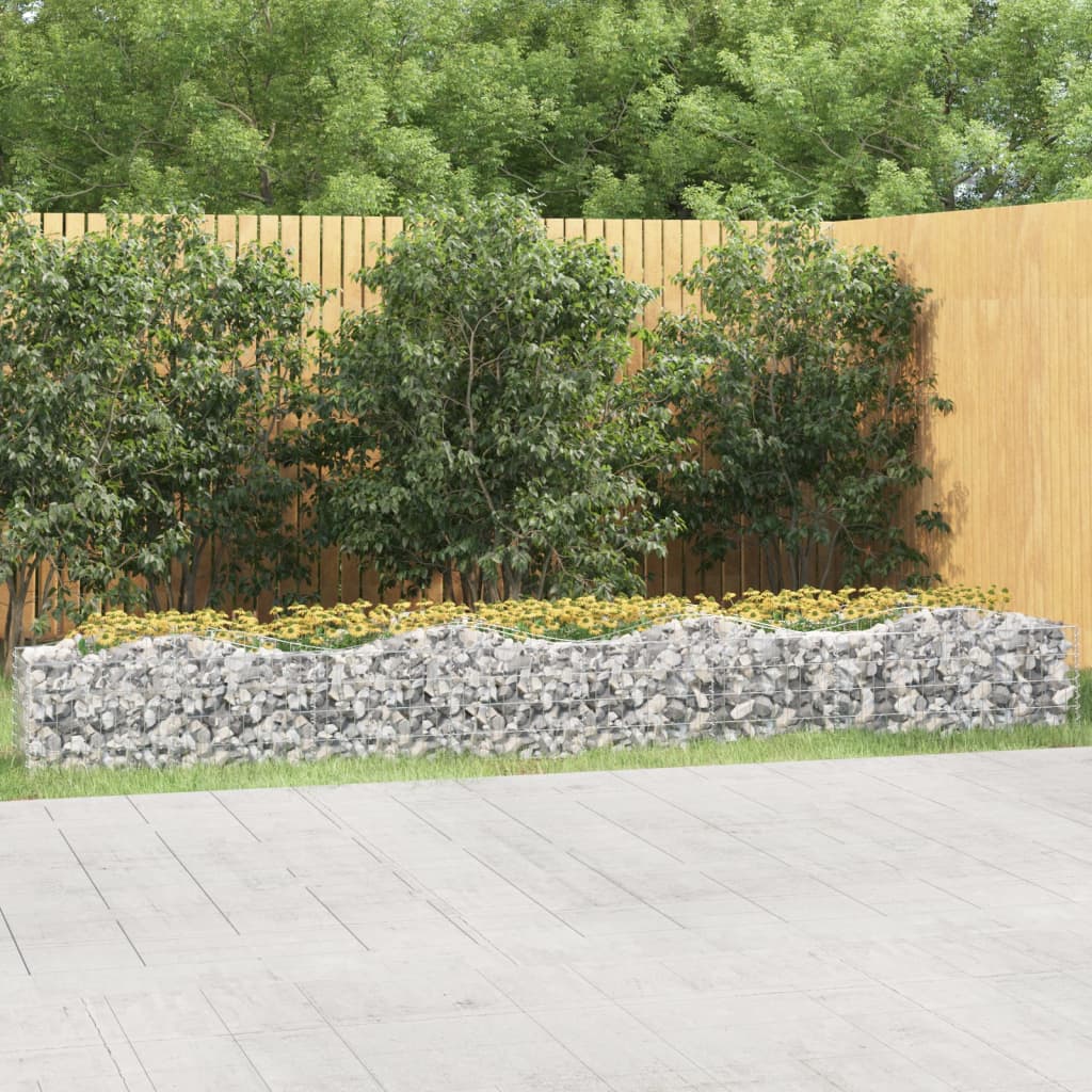 Arriate de gaviones forma arco hierro galvanizado 200x100x100cm