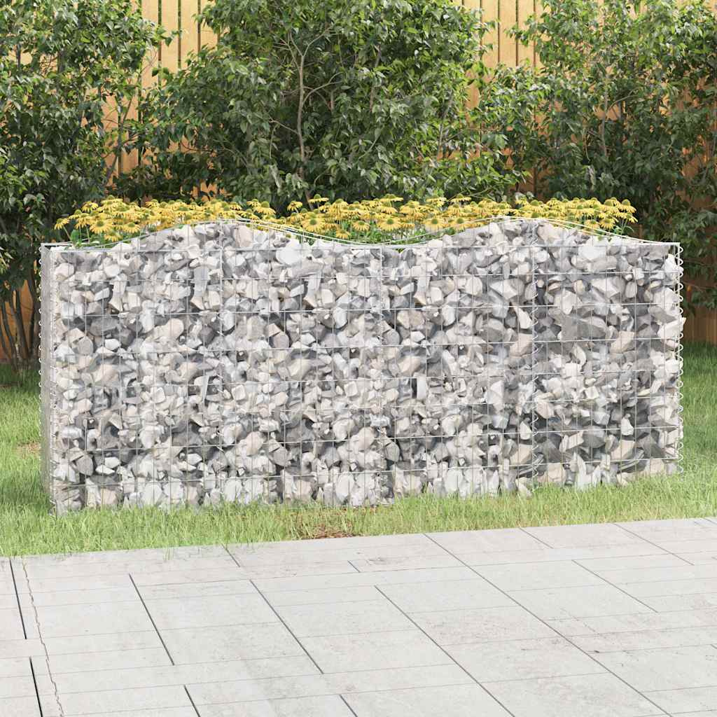Arriate de gaviones forma arco hierro galvanizado 200x100x100cm