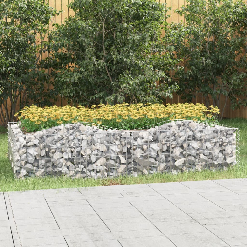 Arriate de gaviones forma arco hierro galvanizado 200x100x100cm