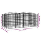 Arriate de gaviones forma arco hierro galvanizado 200x100x100cm
