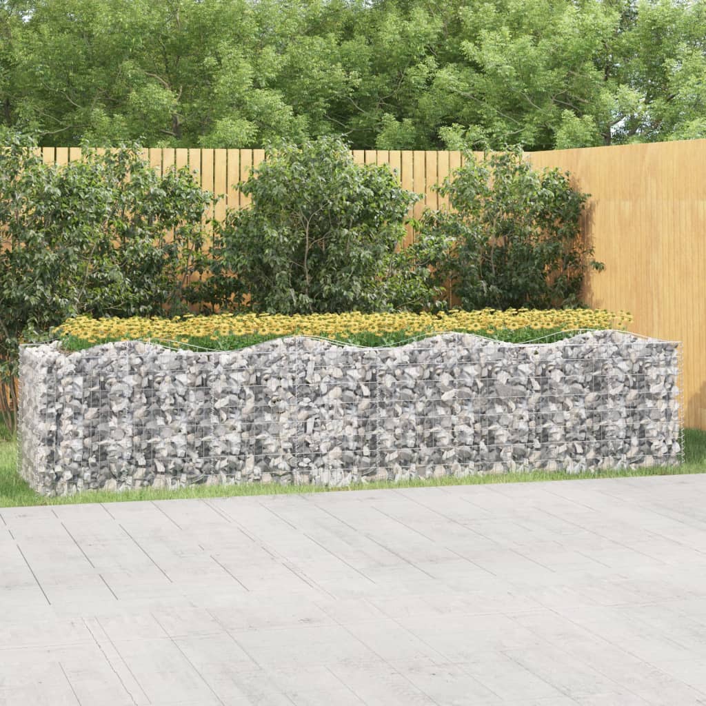 Arriate de gaviones forma arco hierro galvanizado 200x100x100cm