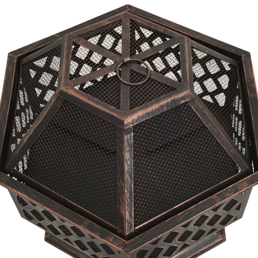 Brasero con atizador acero 62x54x56 cm