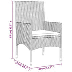 Set muebles de jardín 6 piezas y cojines ratán sintético negro