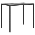 Set muebles de jardín 6 piezas y cojines ratán sintético negro