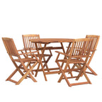 Juego de comedor de jardín 5 piezas madera maciza de acacia