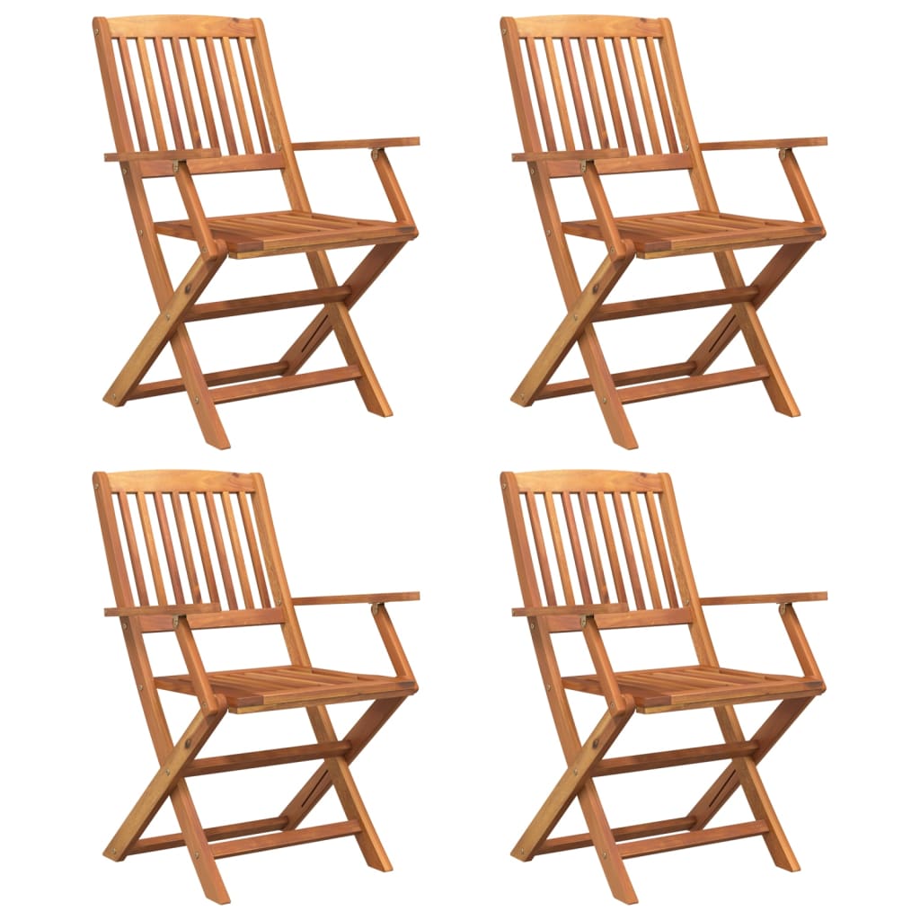Juego de comedor de jardín 5 piezas madera maciza de acacia