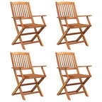 Juego de comedor de jardín 5 piezas madera maciza de acacia