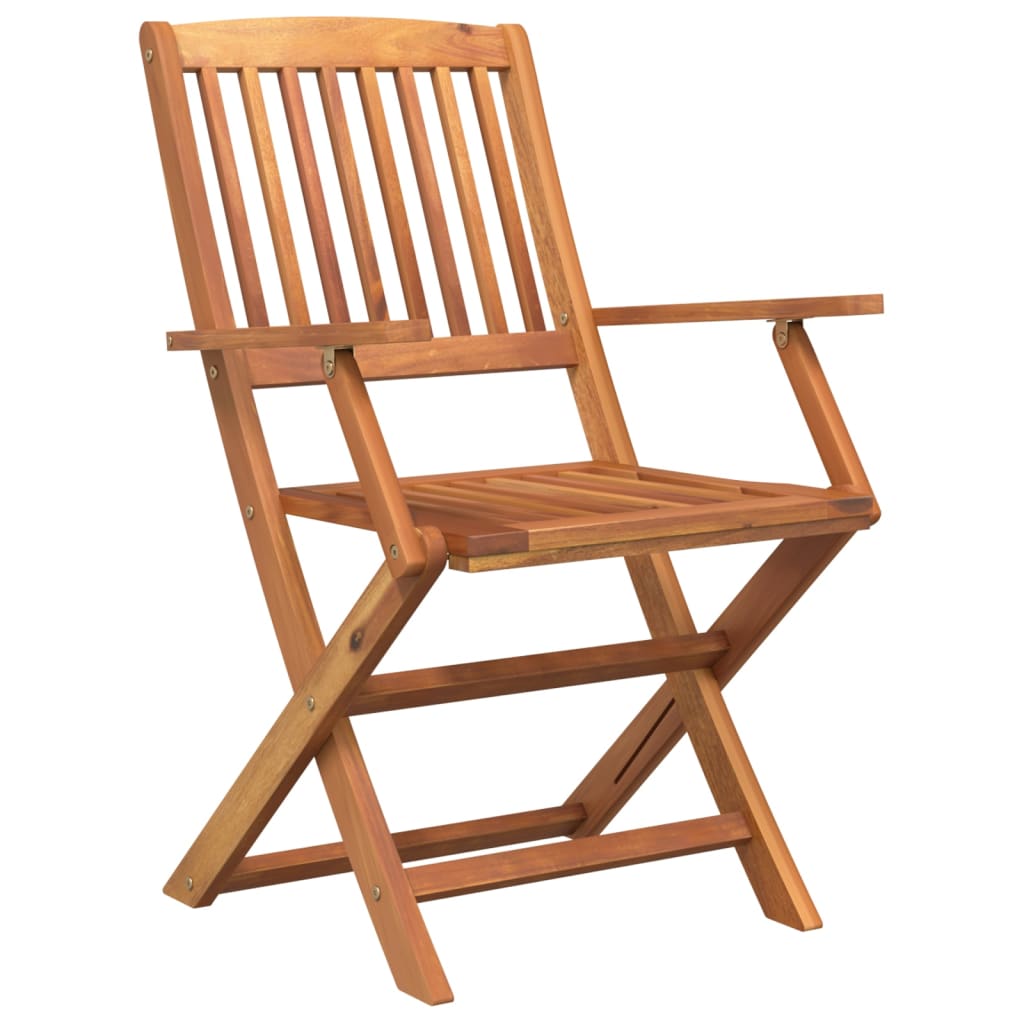 Juego de comedor de jardín 5 piezas madera maciza de acacia