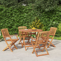 Juego de comedor de jardín 5 piezas madera maciza de acacia