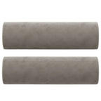 Sofá 2 plazas almohadas y cojines terciopelo gris claro 140 cm