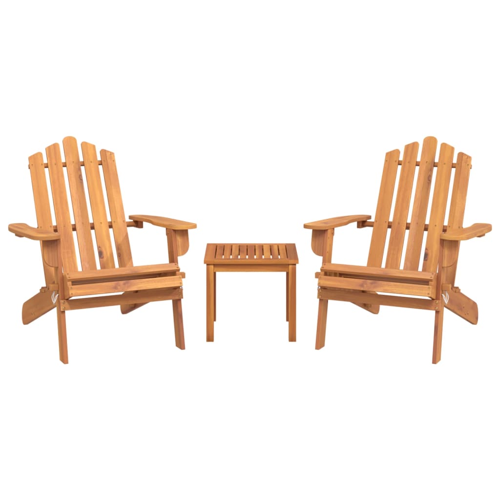 Juego de muebles de jardín Adirondack 3 piezas madera acacia