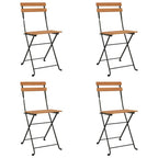 Muebles cafetería plegables 5 pzas madera maciza acacia y acero