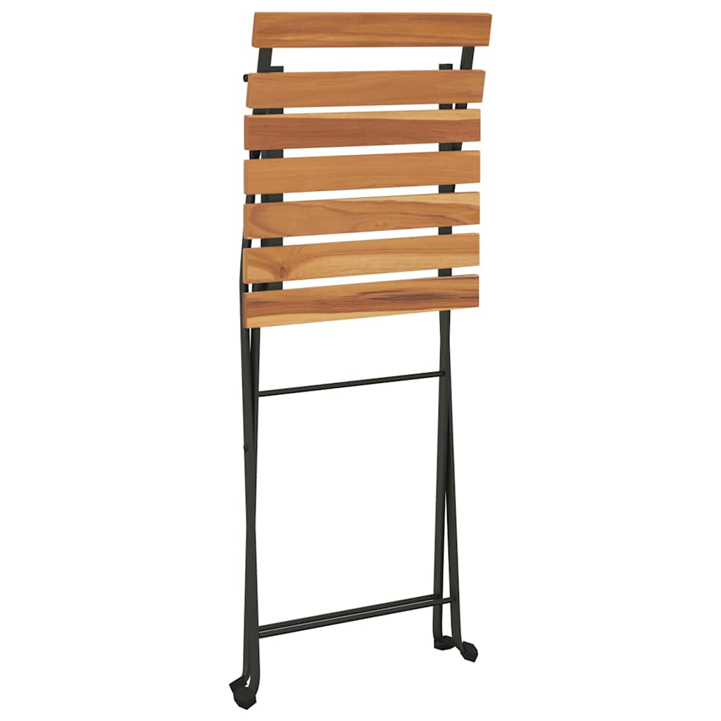 Muebles cafetería plegables 5 pzas madera maciza acacia y acero