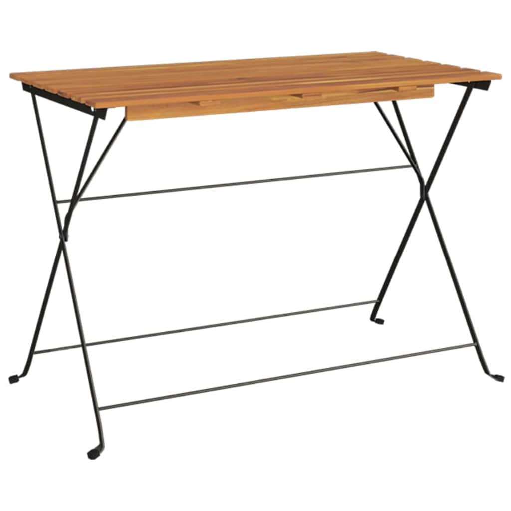 Muebles cafetería plegables 5 pzas madera maciza acacia y acero